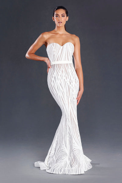 JX039 Gown - White - SHOPJAUS - JAUS