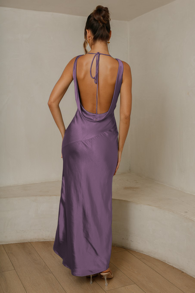 Cassandra Open Back Maxi Dress - Grape - SHOPJAUS - JAUS