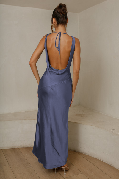 Cassandra Open Back Maxi Dress - Navy - SHOPJAUS - JAUS