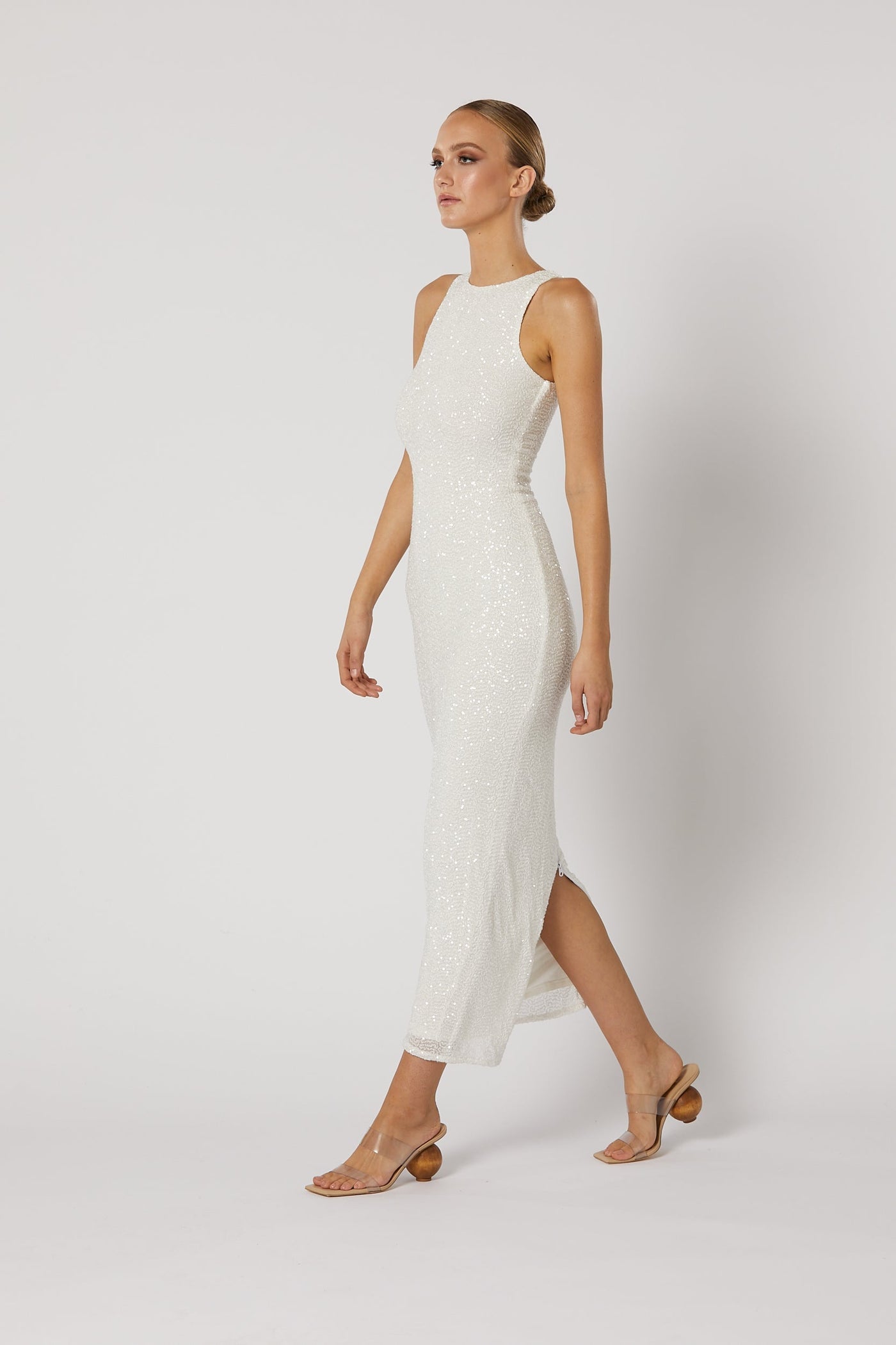 Reyna Zip Back Dress - White - SHOPJAUS - JAUS