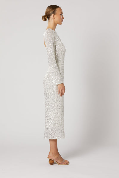 Quest Long Sleeve Dress - White - SHOPJAUS - JAUS