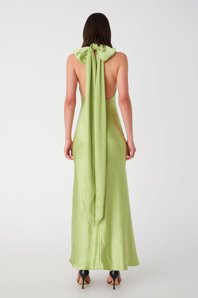 Evianna Satin Gown - Lime - SHOPJAUS - JAUS