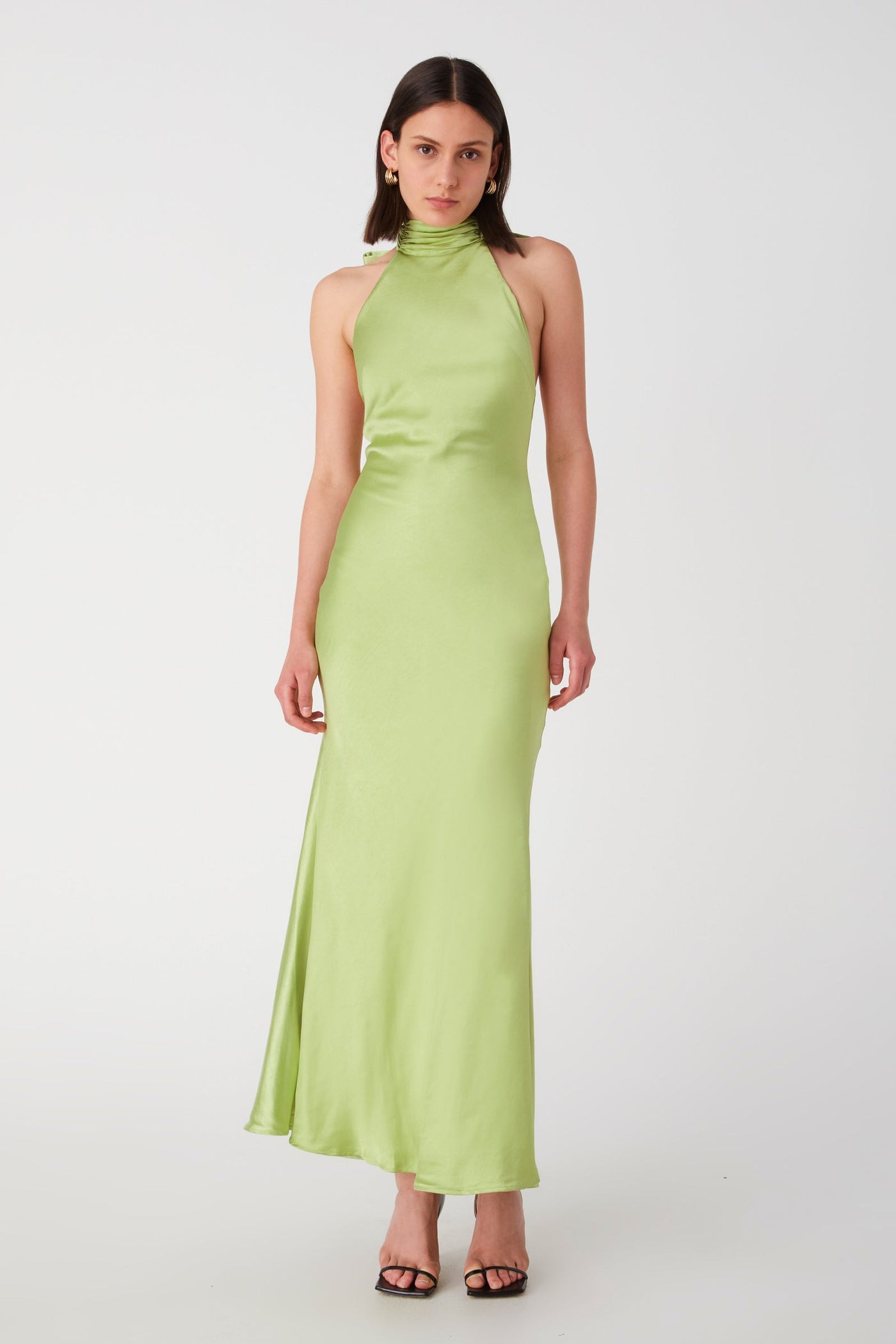 Evianna Satin Gown - Lime - SHOPJAUS - JAUS