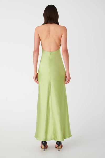 Evianna Satin Gown - Lime - SHOPJAUS - JAUS