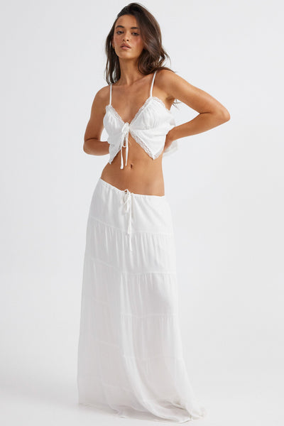 Ophelia Tie Up Cami - White - SHOPJAUS - JAUS