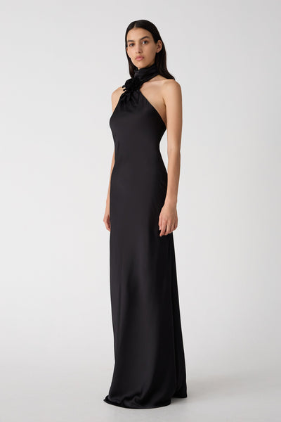 Misha Teresa Satin Gown - Black