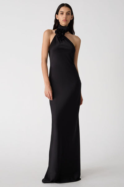 Misha Teresa Satin Gown - Black