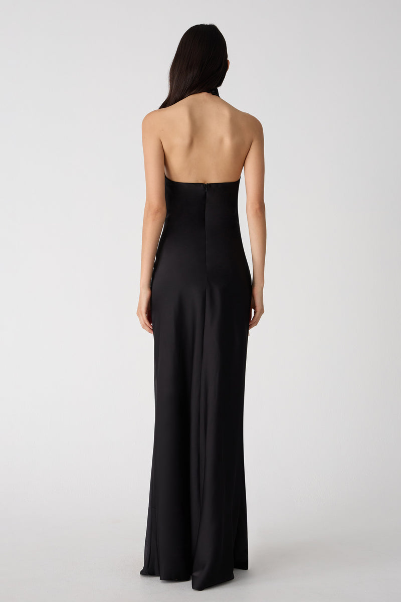 Misha Teresa Satin Gown - Black