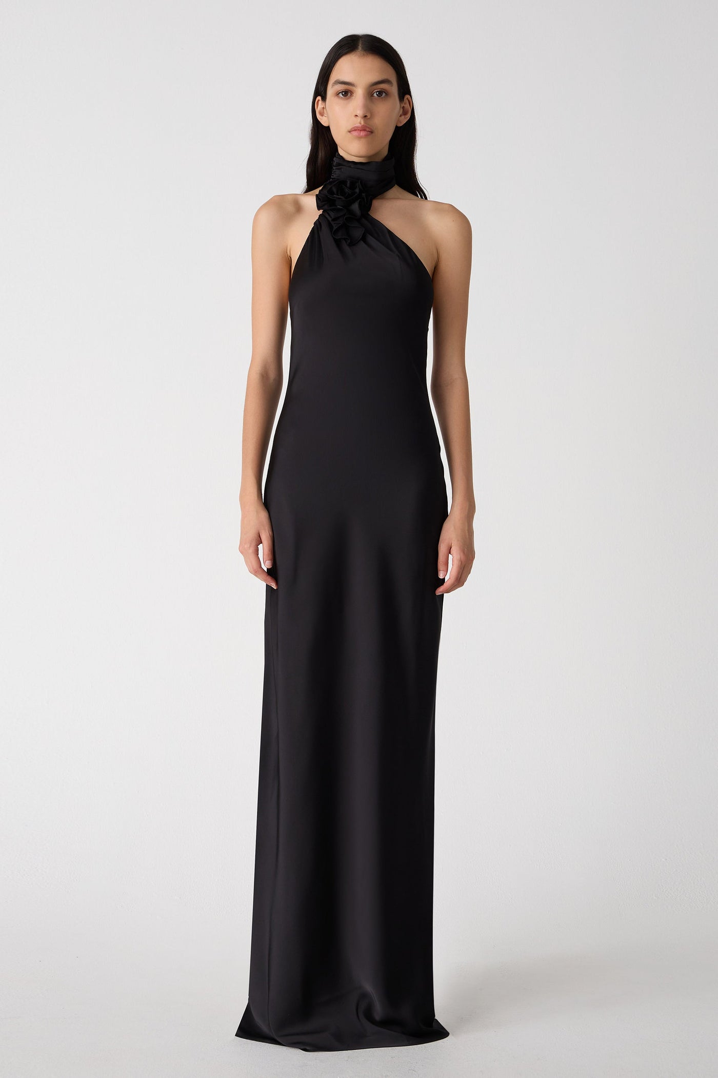 Misha Teresa Satin Gown - Black