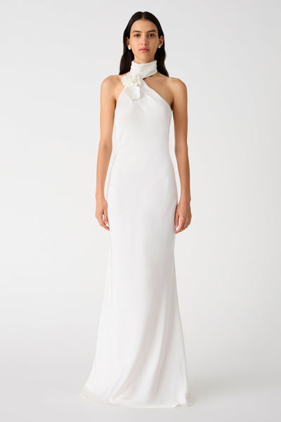 Misha Teresa Satin Gown - Ivory