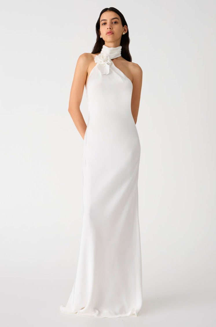 Misha Teresa Satin Gown - Ivory