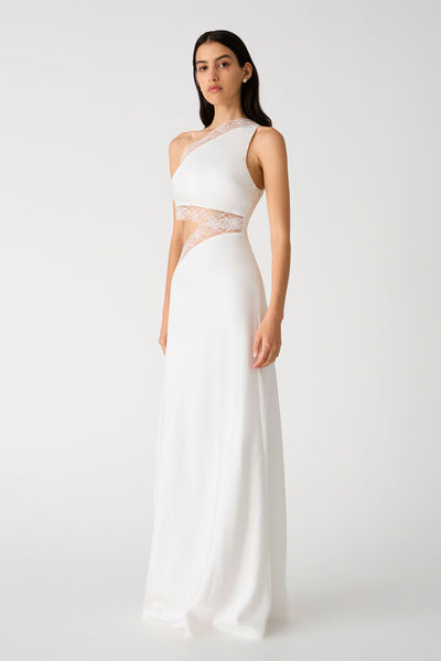 Misha Jillian Satin Gown - Ivory