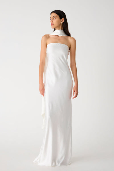 Misha Lilia Satin Gown - Ivory