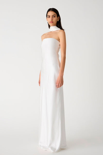 Misha Lilia Satin Gown - Ivory