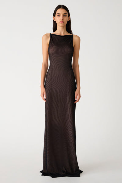 Misha Nina Mesh Gown - Black