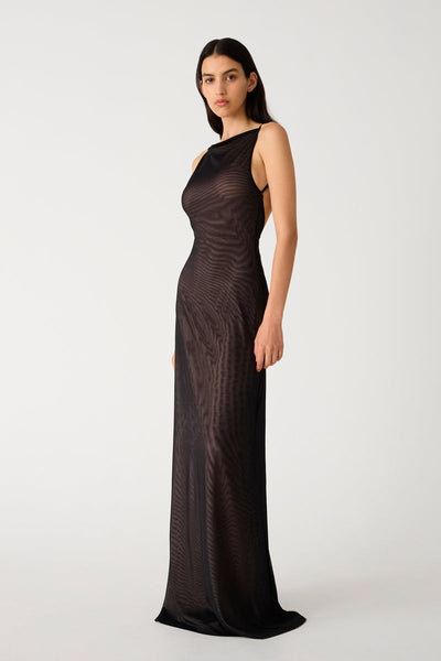 Misha Nina Mesh Gown - Black