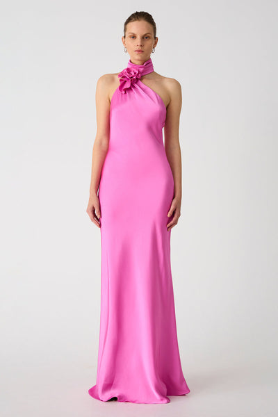 Misha Teresa Satin Gown - Purple Rose