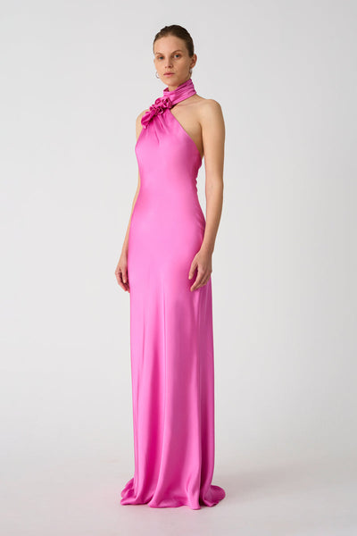 Misha Teresa Satin Gown - Purple Rose