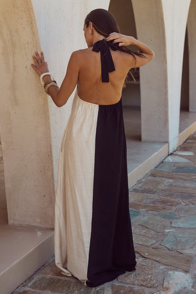 Riviera Maxi Dress - Black/Sand - SHOPJAUS - JAUS