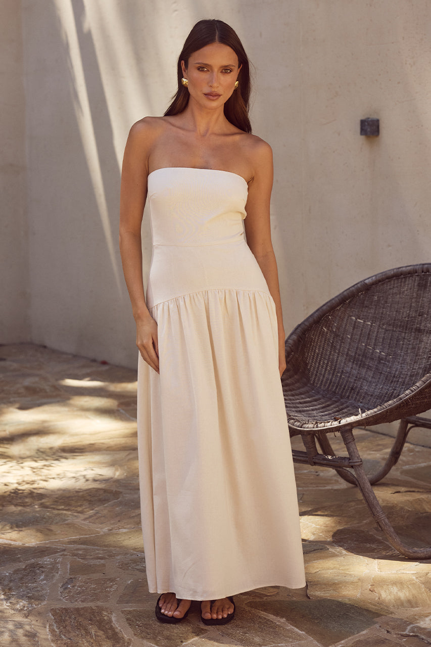 Danika Midi Dress - Latte - SHOPJAUS - JAUS