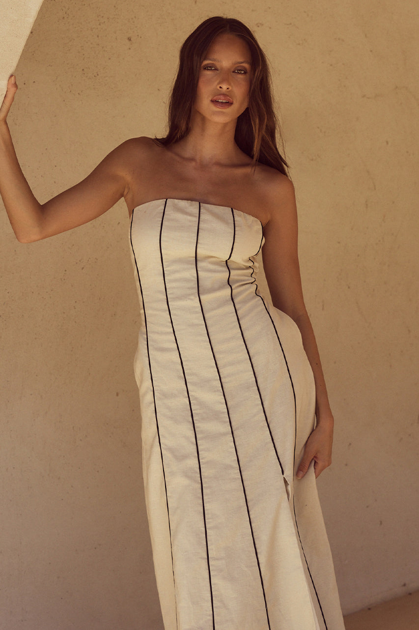 Ravella Maxi Dress - Cream - SHOPJAUS - JAUS