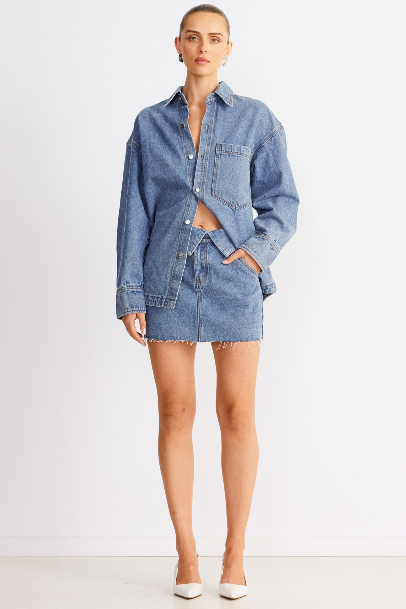 Eve Denim Shirt - Vintage Blue