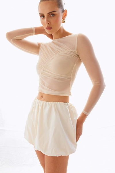 Freja Bubble Skirt - Chalk