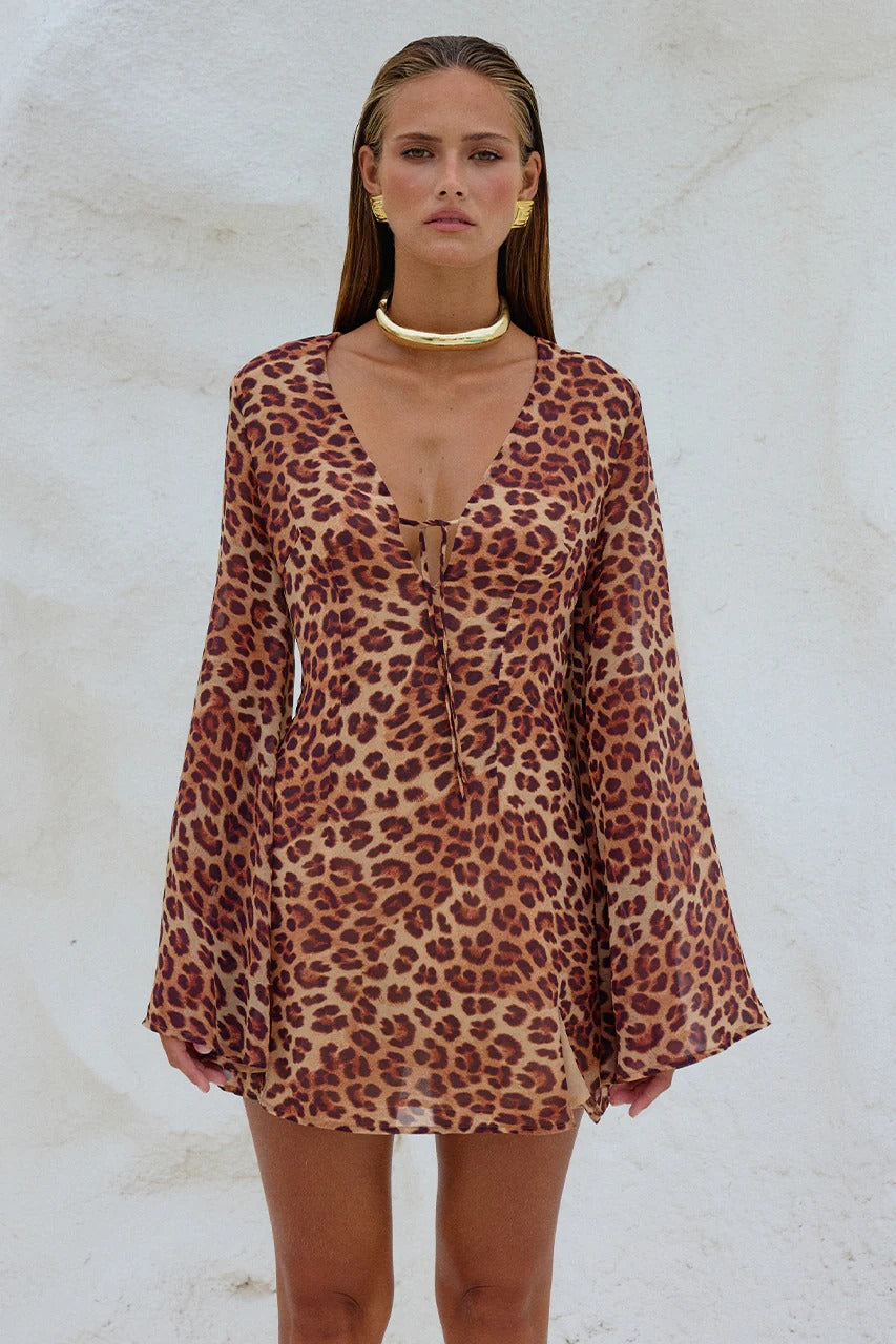 Anara Mini Dress - Leopard