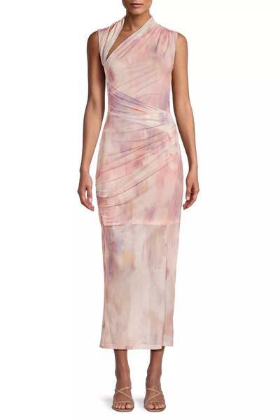 Misha Tillie Mesh Midi Dress - Waterlily Print