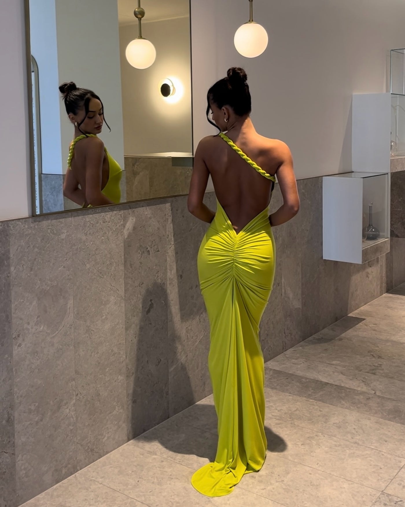 Maia Multi-Way Gown - Chartreuse