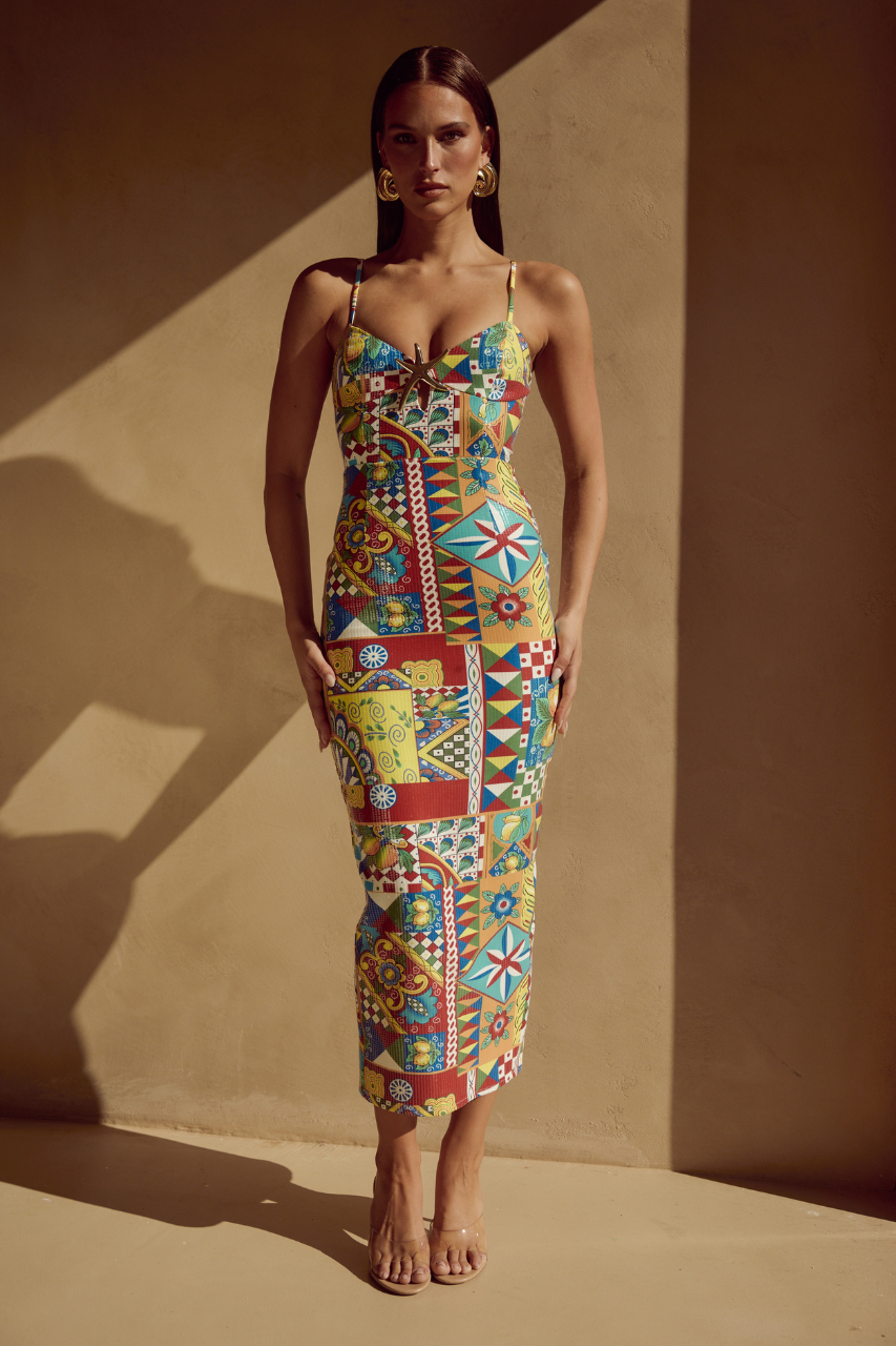 Benita Midi Dress - Phaedra Print