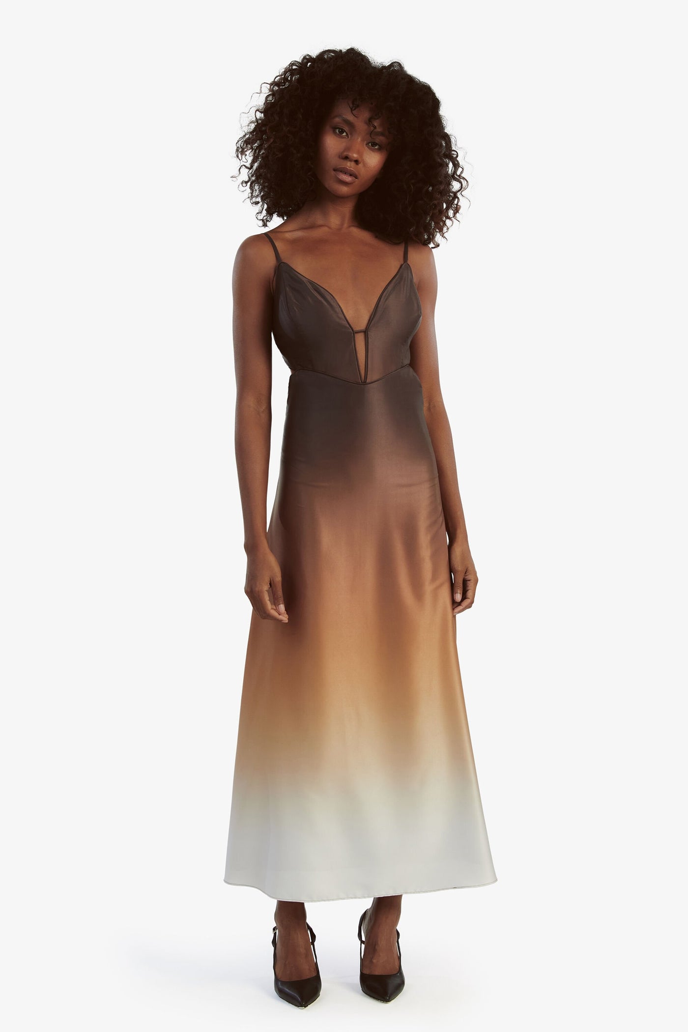 Karlotta Slip Dress - Brown Ombre