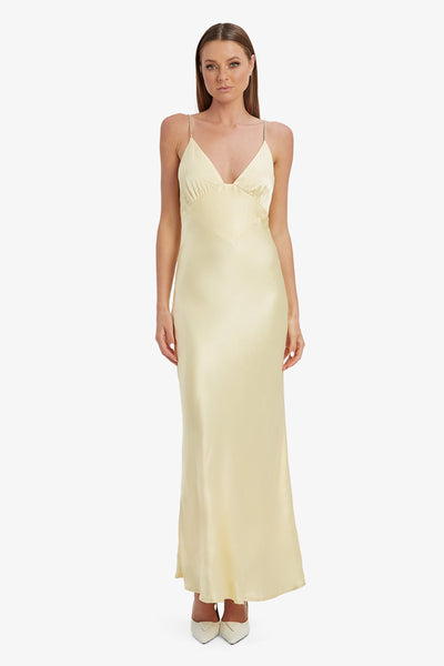 Capri Diamante Slip Dress - Canary Yellow