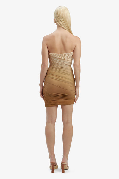 Rumi Mesh Mini Dress - Brown Ombre