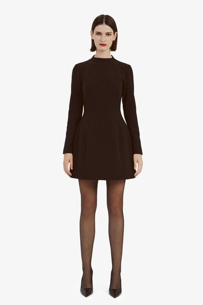 Delphi Long Sleeve Mini Dress - Black