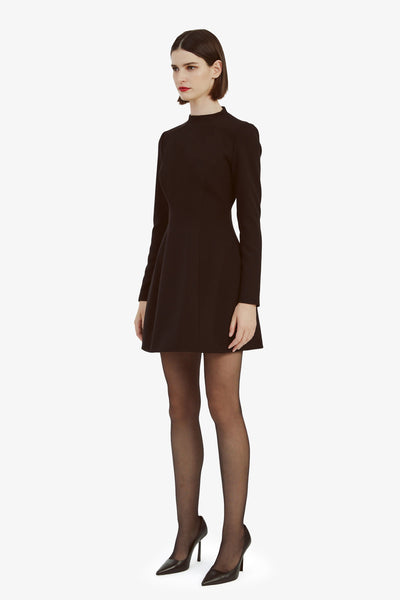 Delphi Long Sleeve Mini Dress - Black