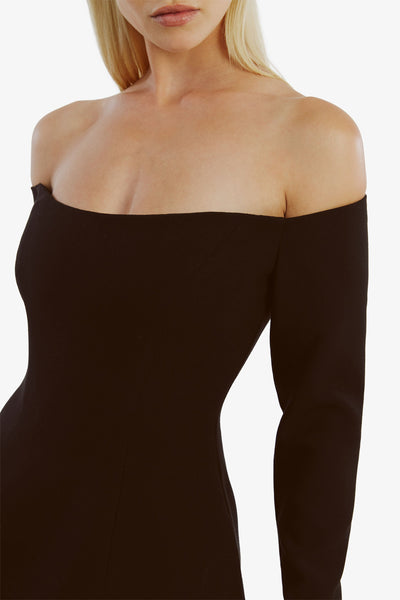 Nadene Hourglass Mini Dress - Black