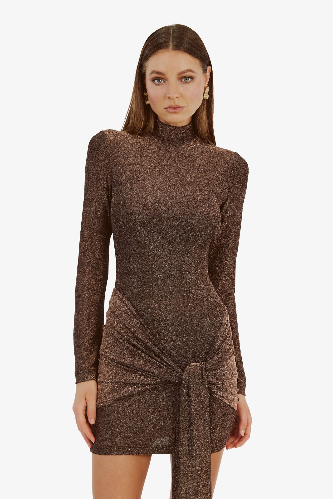 Seraphina Tie Front Dress - Bronze