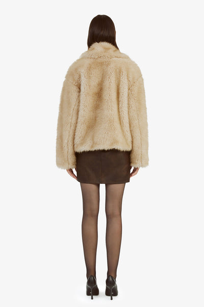 Sarissa Faux Fur Jacket - Oatmeal