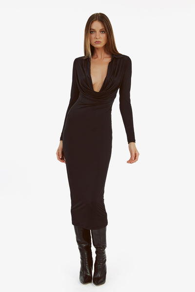 Lorel Midi Dress - Black