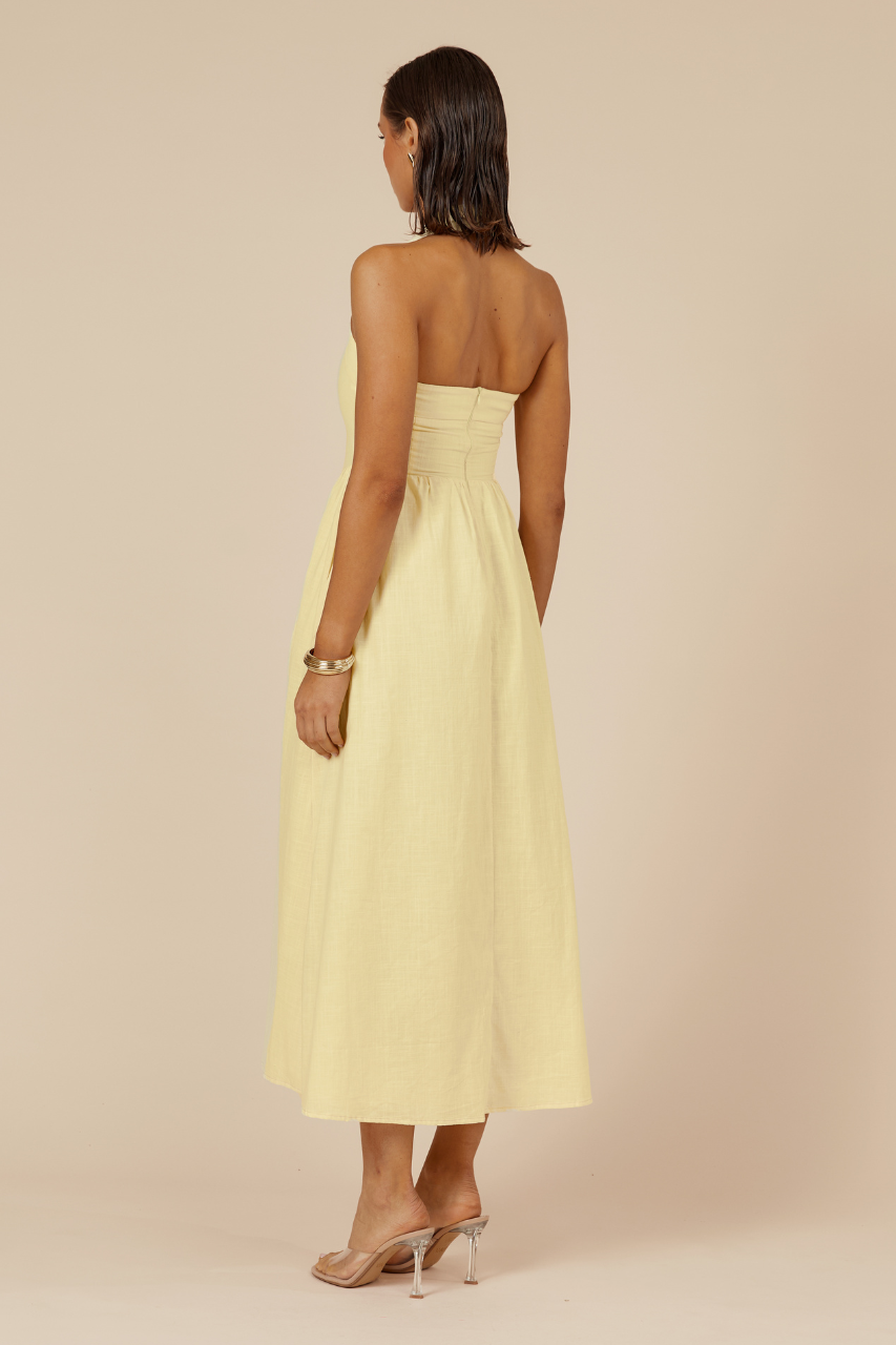 Lock Midi Dress - Lemon