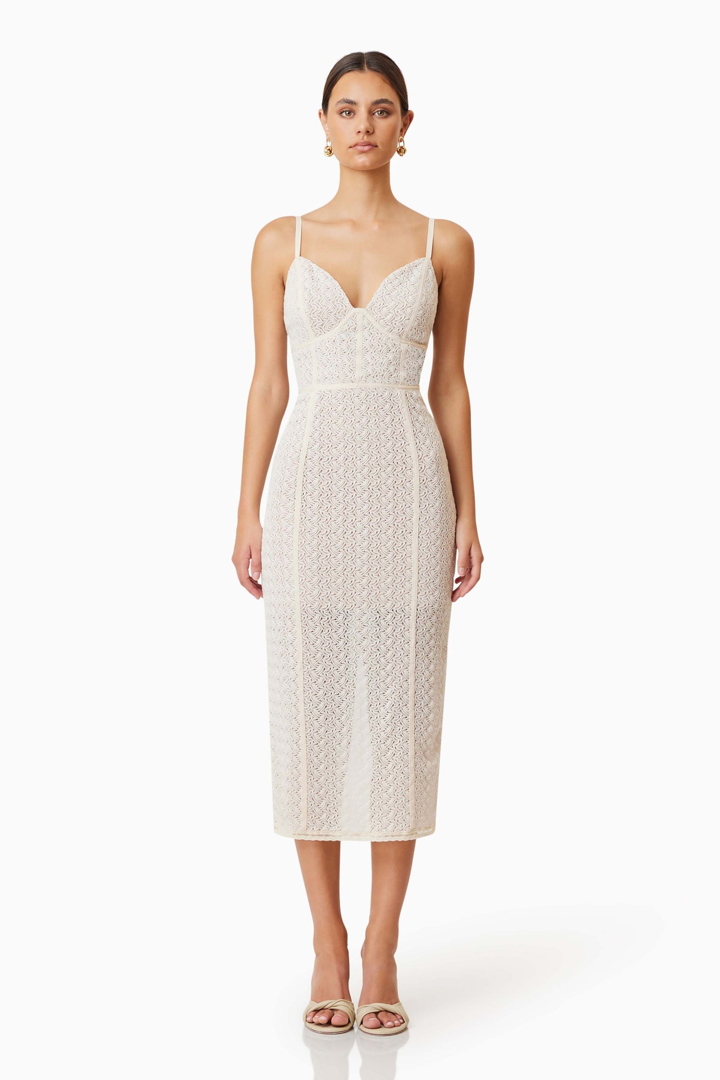 Bella Cocktail Midi Dress - Ivory