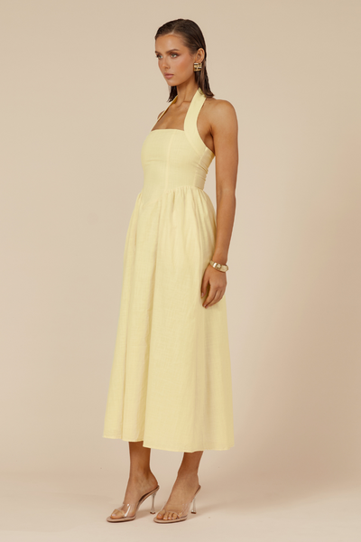 Lock Midi Dress - Lemon