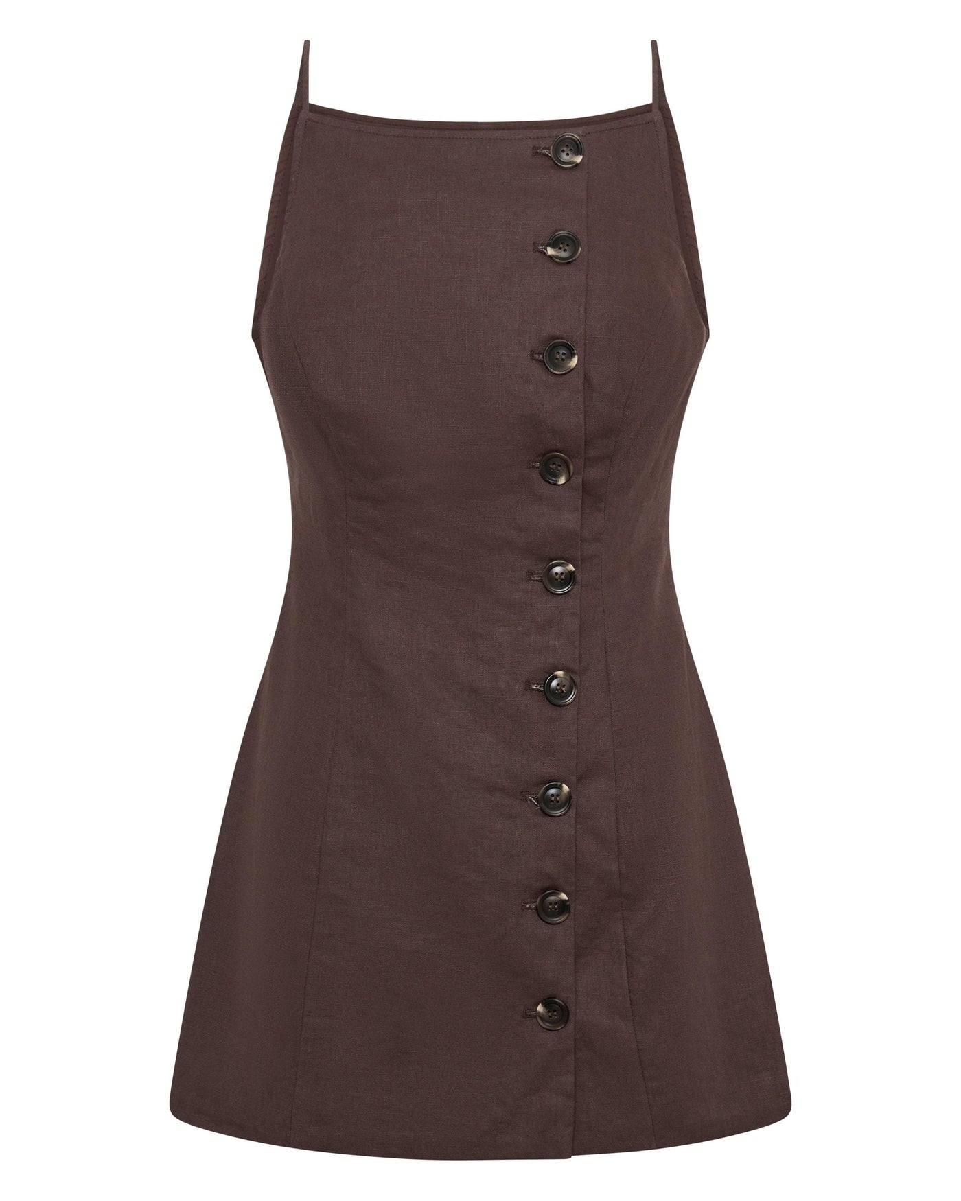 Allegra Linen Dress - Chocolate