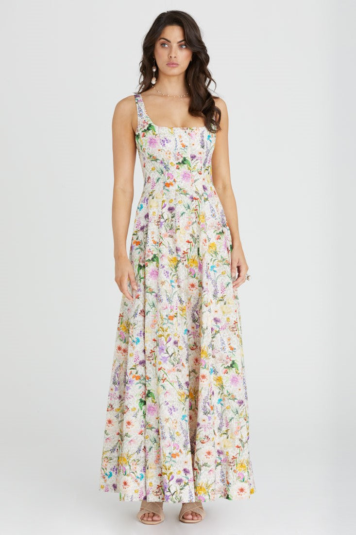 Claudette Dress - Multi Floral - SHOPJAUS - JAUS