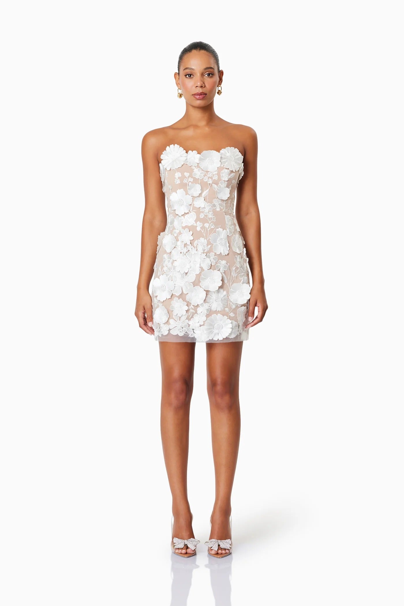 Arabella Strapless Mini Dress - White