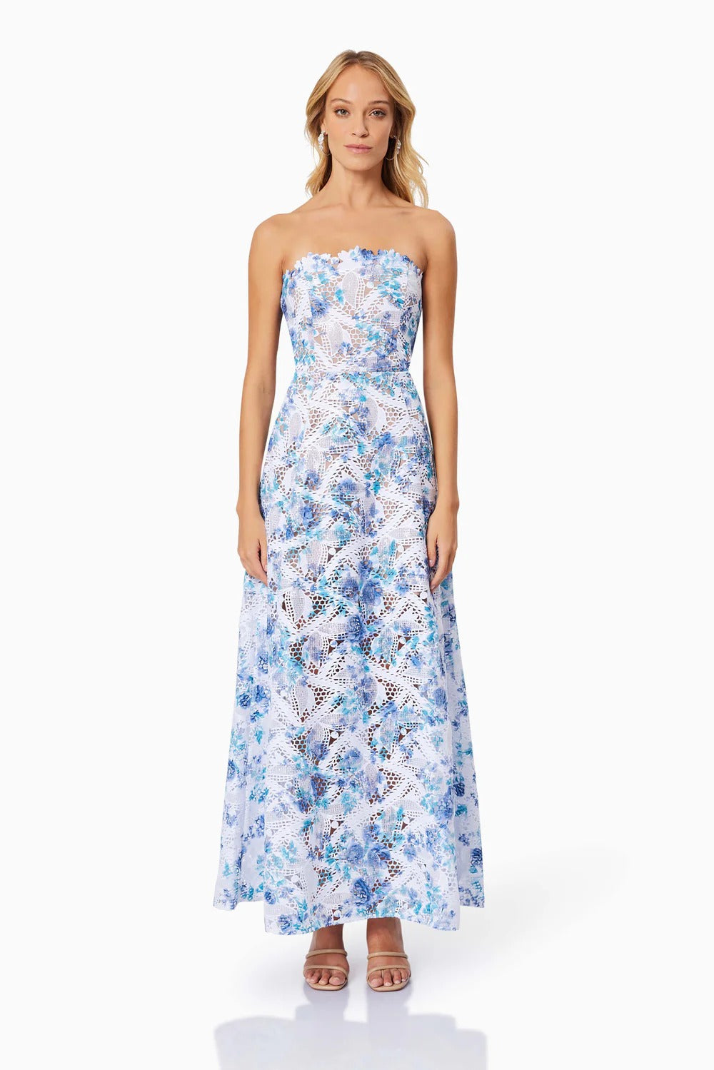 Savannah Strapless Maxi Dress - Blue