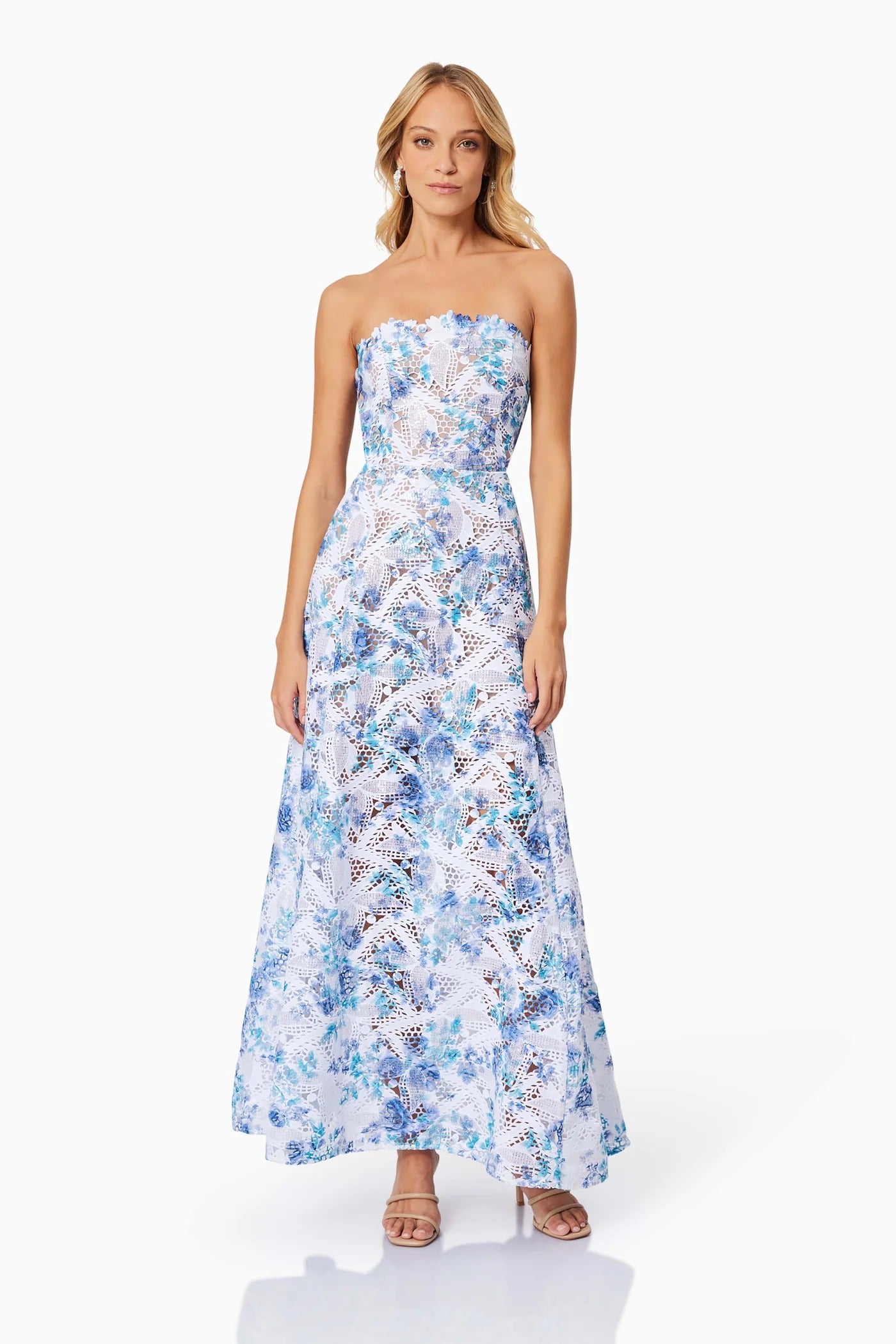 Savannah Strapless Maxi Dress - Blue