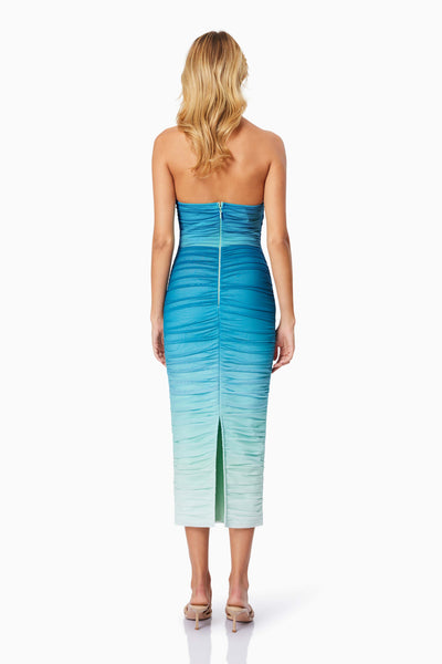 Brielle Halter Midi Dress - Blue