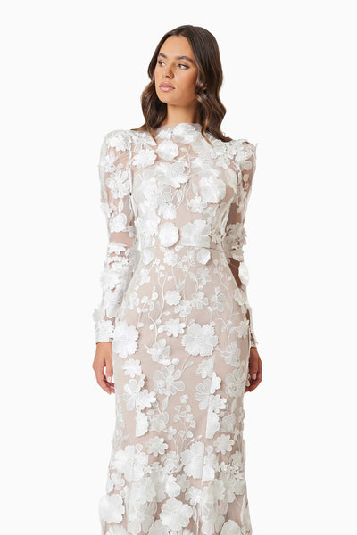 Shannon Floral Midi Dress - White